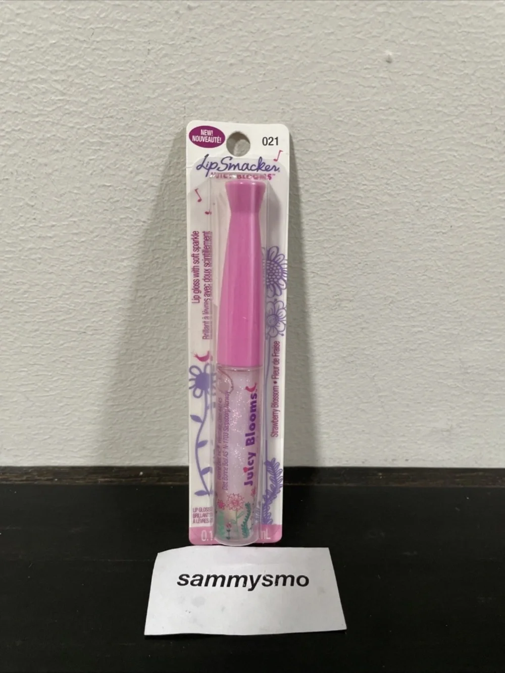 BONNE BELL LIP SMACKERS JUICY BLOOMS SPARKLE GLOSS, Strawberry BLOSSOM, Vintage